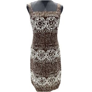Ralph Lauren Brown Aztec Mosaic Print Dress Size 4